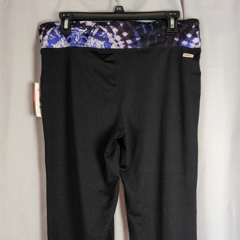 Danskin Purple and Black Leggings with Flared Design - Picture 3 of 8
